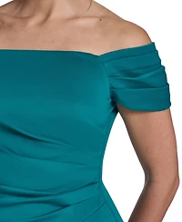 Jessica Howard Women's Off-The-Shoulder Side Tuck Gown
