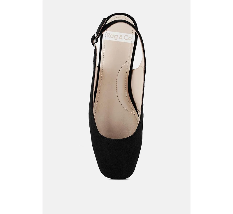Sozani Genuine Suede Leather Slingback Flats