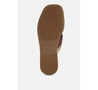 Eirata Genuine Mesh Leather Slip-On Flats