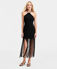 Bar Iii Women's Fringe-Hem Halter Dress, Macy's Exclusive