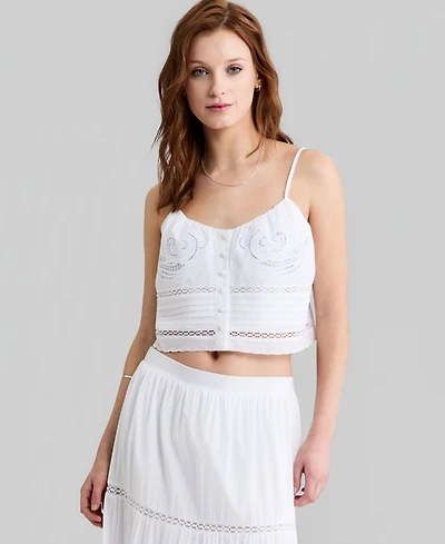 And Now This Women's Cutwork-Embroidered Pleated Top, Macy's Exclusive