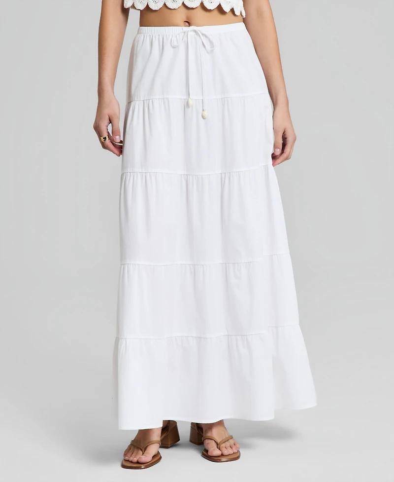 And Now This Women's Cotton Tiered Pull-On Maxi Skirt, Macy's Exclusive