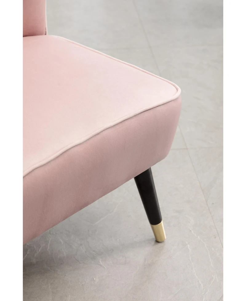 Simplie Fun Contemporary Velvet Upholstered Accent Chair, Pink