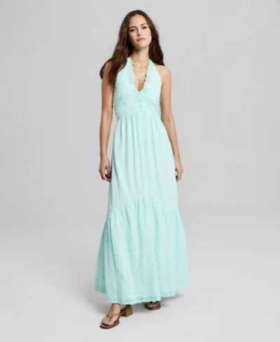 Now This Womens Cotton Crochet Trim Maxi Dress Macys Exclusive