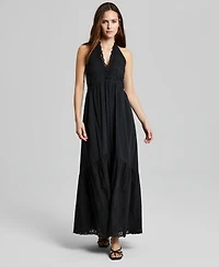 And Now This Women's Cotton Crochet-Trim Maxi Dress, Macy's Exclusive