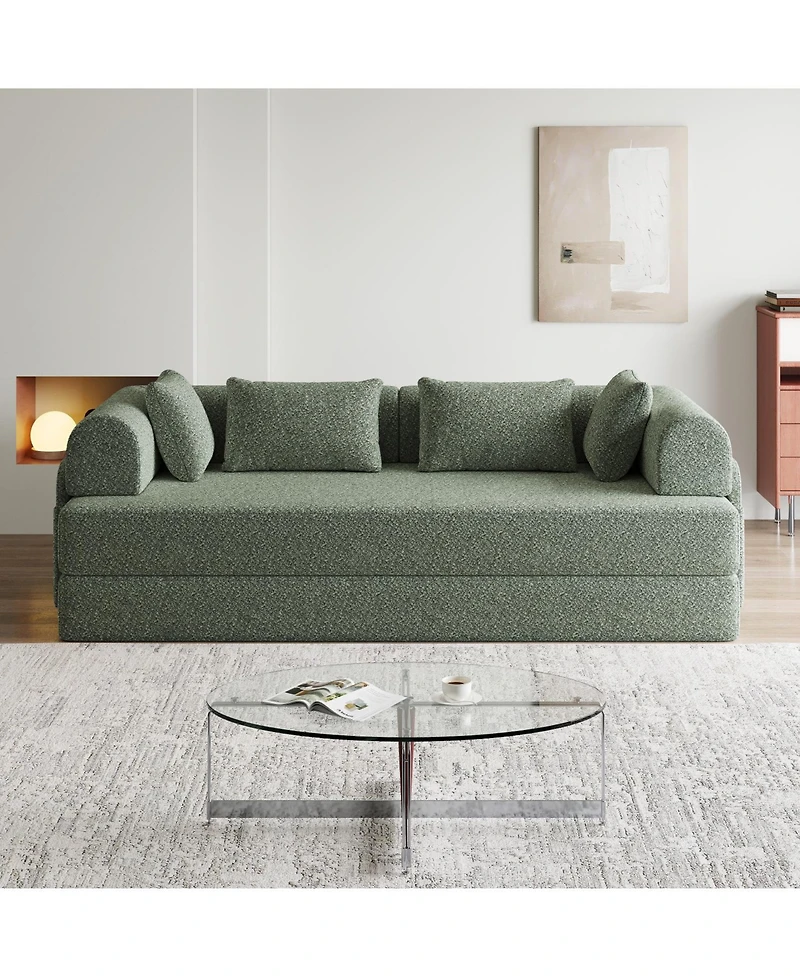 Streamdale Furniture Streamdale 78.7" Convertible Sleeper Sofa Bed with Pillow & Side Pocket