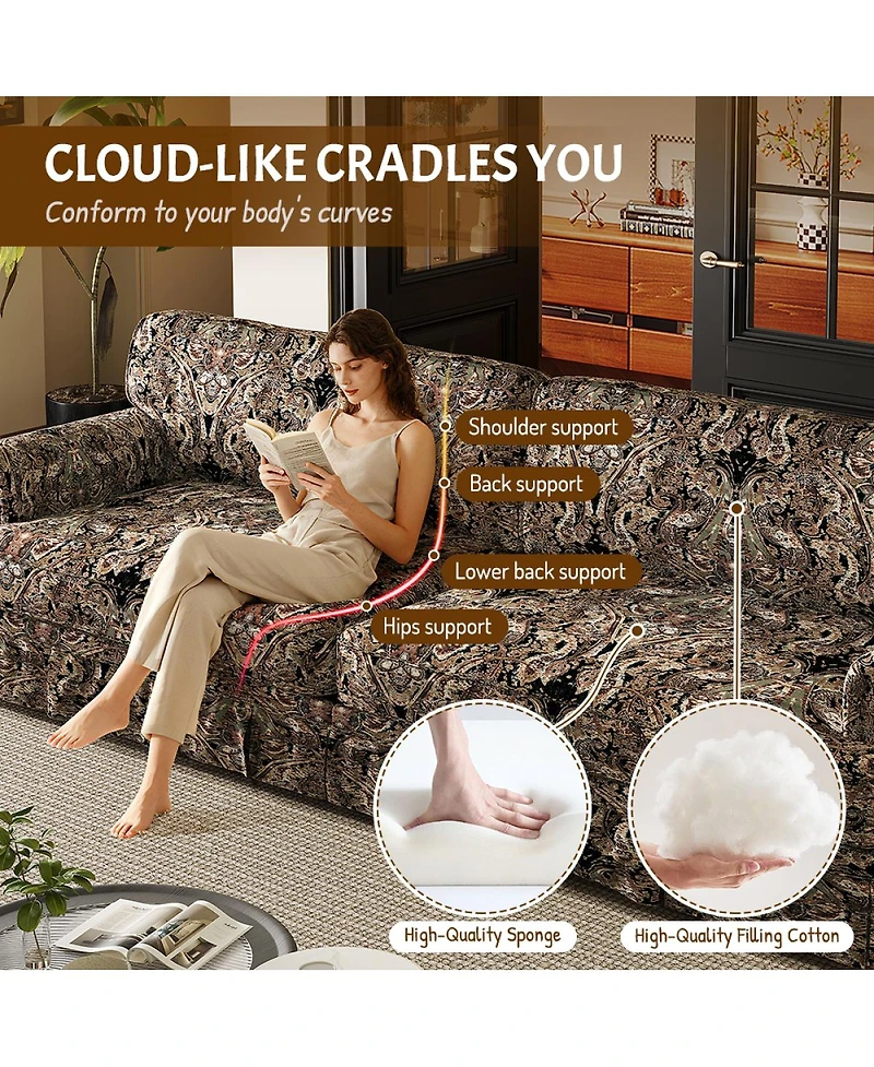 Streamdale Furniture Luxuriously Comfortable 3&4-Seater Cloud Couch, Oxford Fabric Sofa