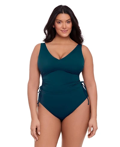 S3 Apparel Women's Sculpting Cinched Adjustable One-Piece Swimsuit