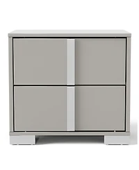 Erina 23.5" Wood Glossy 2-Drawer Nightstand