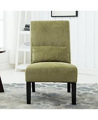Streamdale Furniture Contemporary Chenille Fabric Armless Chair with Pillow