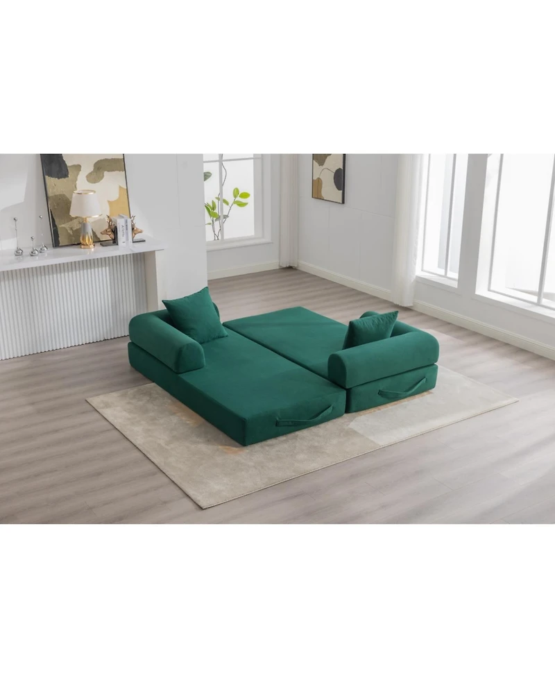 Streamdale Furniture Foldable & Compressible Sofa with Metal Frame for Small Spaces