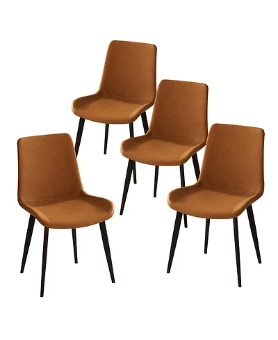 Streamdale Furniture Streamdale Modern Faux Leather Dining Chairs - 4PCS
