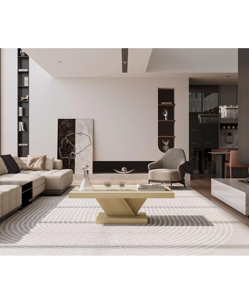 Streamdale Furniture Streamdale 47" Modern Cross Leg Coffee Table with Storage