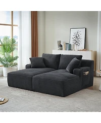 Streamdale Furniture Compressible double chaise lounge with cupholders - No Assembly Required
