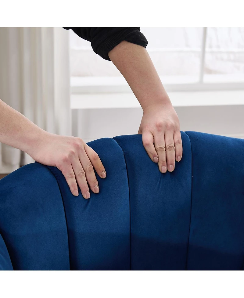 Streamdale Furniture Upholstered 360° Swivel Accent Barrel Chair and Half Cozy Sofa with 3 Pillows