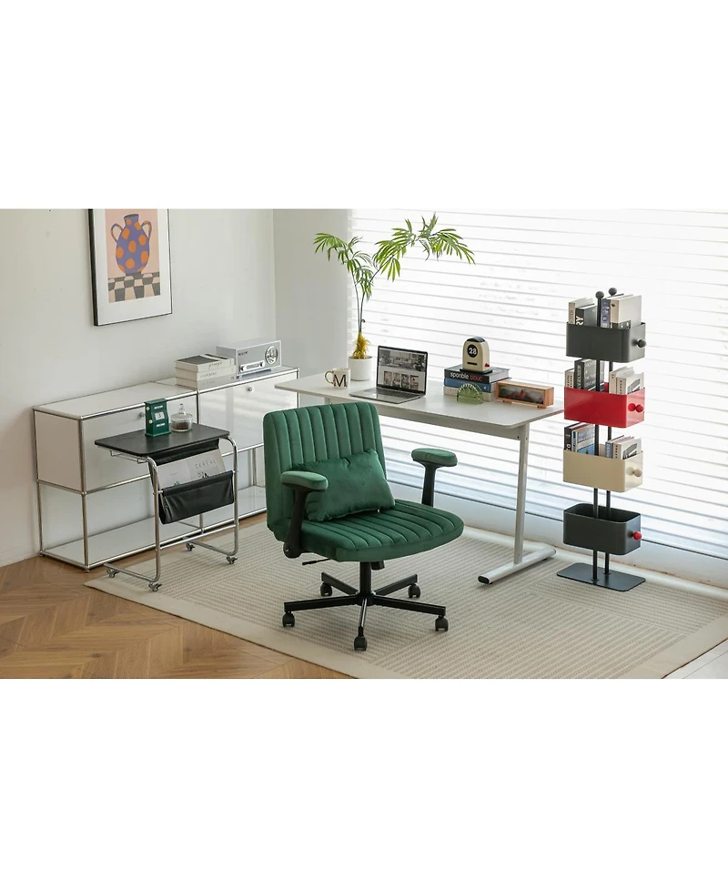 Streamdale Furniture Velvet Criss Cross Armrest Office Chair