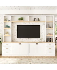 Streamdale Furniture Farmhouse 4-Piece Entertainment Center Wall Unit