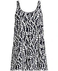 Lands' End Women's Long Torso Scoop Neck Mini Swim Dress Swimsuit