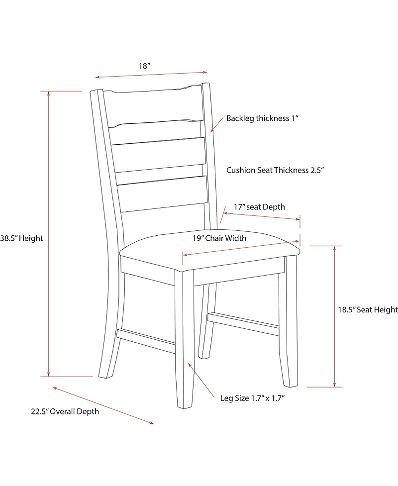Kings Brand Furniture Set of 2 Dining Chairs
