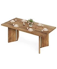 Tribesigns 63 Inch Solid Wood Dining Table, Farmhouse Kitchen Table, Rustic Wooden Dinner Table