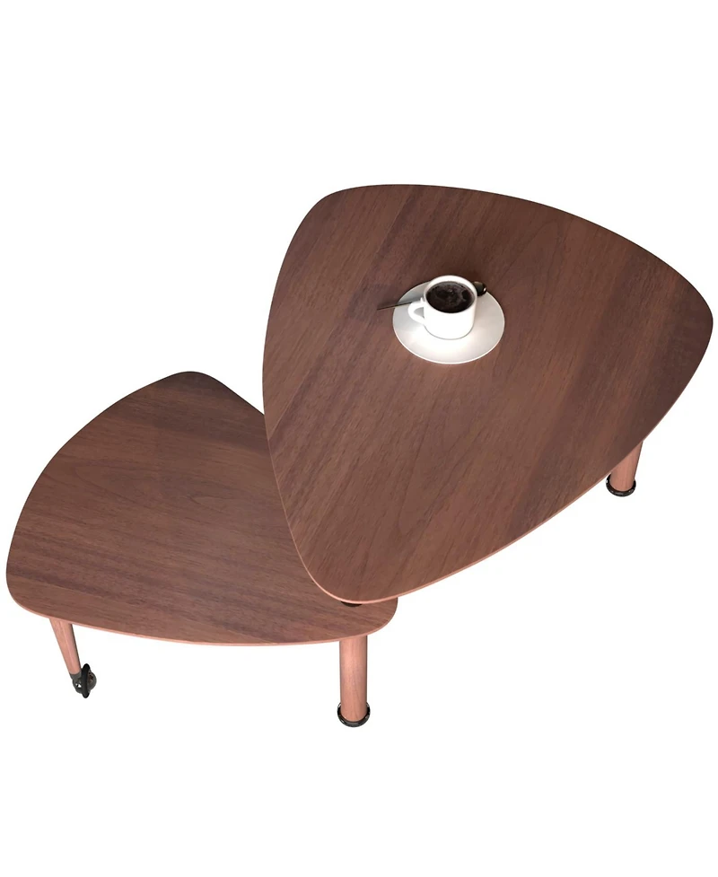 Streamdale Furniture 360 Rotatable Coffee Table for Living Room, Solid Wood Legs, Modern Apartment Furniture