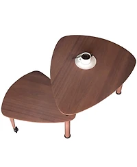 Streamdale Furniture 360 Rotatable Coffee Table for Living Room, Solid Wood Legs, Modern Apartment Furniture