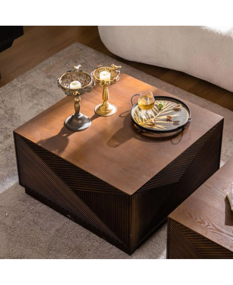 Streamdale Furniture Square Coffee Table, Modern, No Assembly Required
