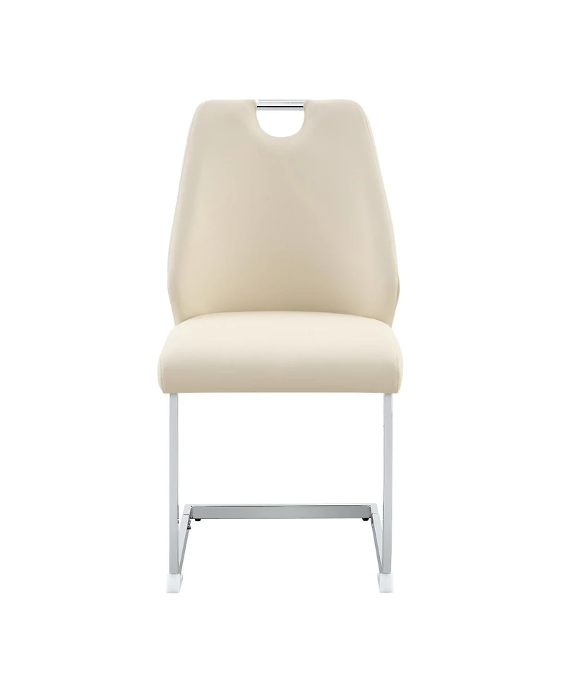 Streamdale Furniture Modern Pu Leather Dining Chair with Arched Back