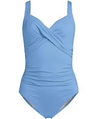 Lands' End Plus Sweetheart Underwire Wrap One Piece Swimsuit