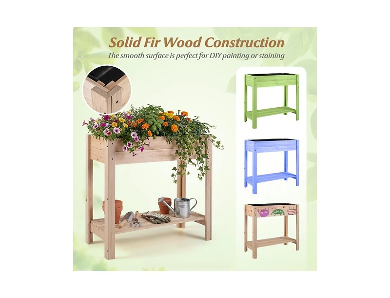 Slickblue Raised Garden Bed with Legs and Extra Storage Space