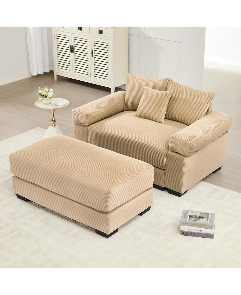 Streamdale Furniture Streamdale Oversized Cloud Modular Sectional Couch, Corduroy
