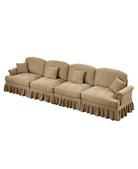 Streamdale Furniture Elegant Mid-Century 4-Seater Chenille Sofa, Flared Arms,
