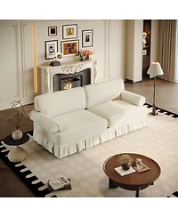Streamdale Furniture 74" Luxuriously Comfortable 3-Seater Cloud Couch, Chenille Sofa with Rolled Arms & Skirt