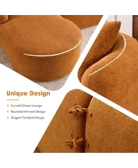 Streamdale Furniture Boneless L-Shape Sectional Sofa with Curved Chaise, Modular Chenille Couch