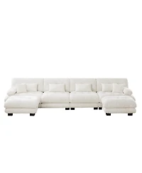 Streamdale Furniture Free Combination Modular Sectional Sofa, U Shaped Couch, 4-Seater Cloud Couch with Ottomans