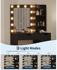 gaomon Modern Makeup Vanity Desk with Mirror, 4 Drawers