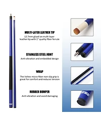 Gse Games & Sports Expert 58" 2-Piece Matte Blue Fiberglass Graphite Composite Billiard Pool Cue Stick