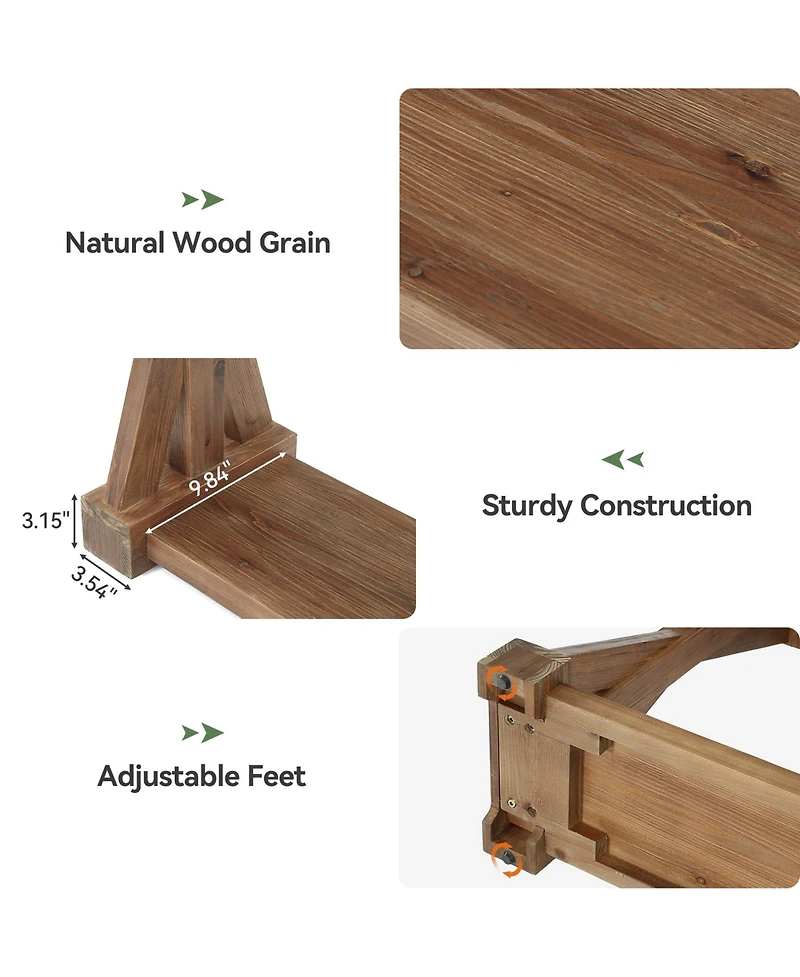 Tribesigns Solid Wood Console Table for Entryway, 63-Inch Narrow Farmhouse Entryway Table, 2-Tier Sofa Console Behind Couch