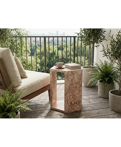 Streamdale Furniture Luxury Marble Hexagon Side Table