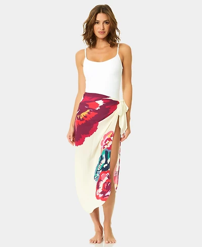 CeCe Women's Printed Tie-Waist Cover-Up Pareo