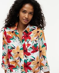 Tommy Hilfiger Women's Long-Sleeve Collared Printed Shirt