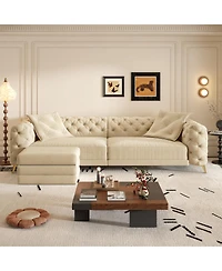 Streamdale Furniture Apricot 3-in-1 Convertible Sleeper Sofa, Pull Out Sofa Bed, Modern Couch