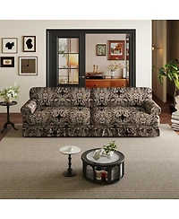 Streamdale Furniture 93.7" Oxford Fabric 4-Seater Cloud Couch with Rolled Arms & Pleated Skirt