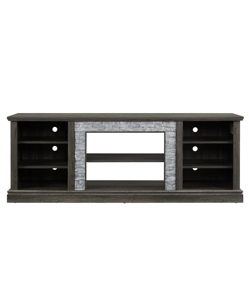 Streamdale Furniture Faux Stacked Stone Tv Stand with Storage Cabinet