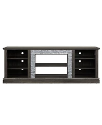 Streamdale Furniture Faux Stacked Stone Tv Stand with Storage Cabinet
