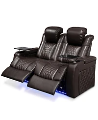 Streamdale Furniture Power Recliner 2 Pc, Top-Grain Nappa, Smart Charging, Rgb Led