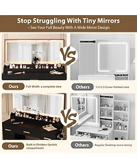 gaomon 45.9" Makeup Vanity Desk with Large Lighted Mirror