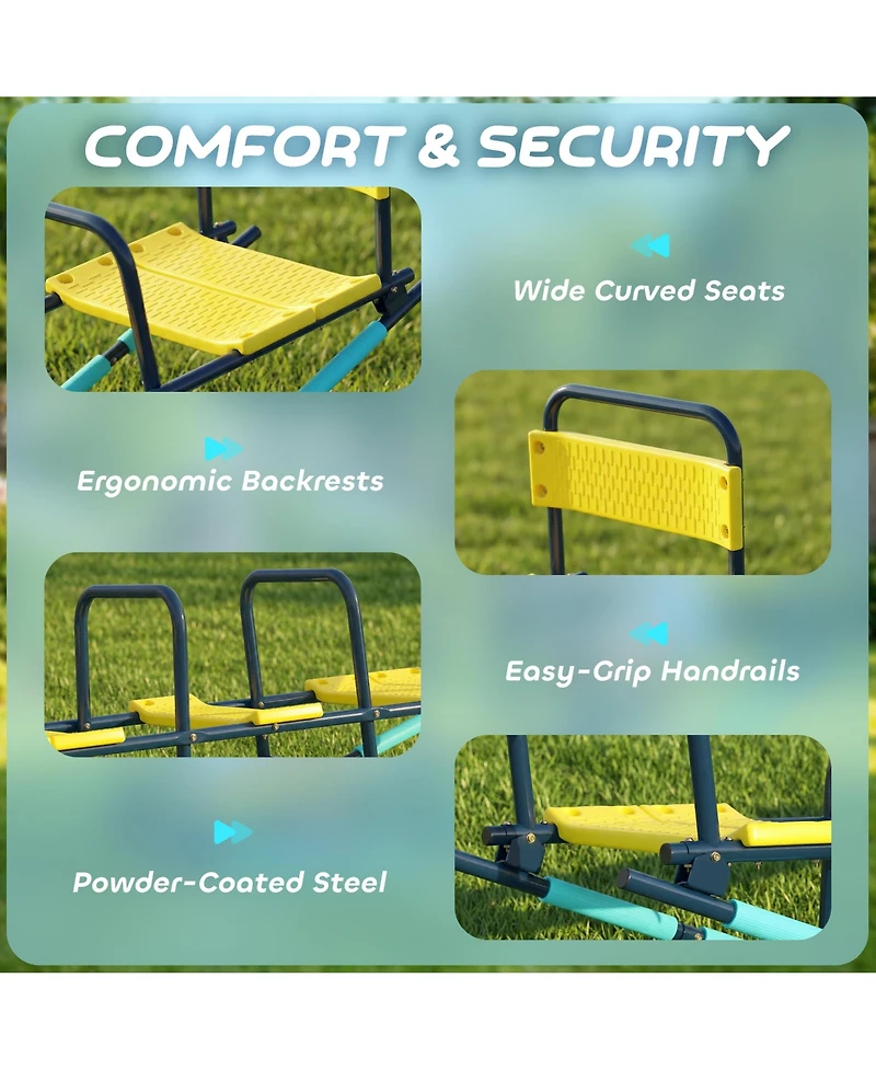 Qaba 2 in 1 Teeter Totter Seesaw for Kids Age 3-8 for Indoor Outdoor