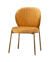 Streamdale Furniture Velvet Upholstery Dining Chair, Yellow