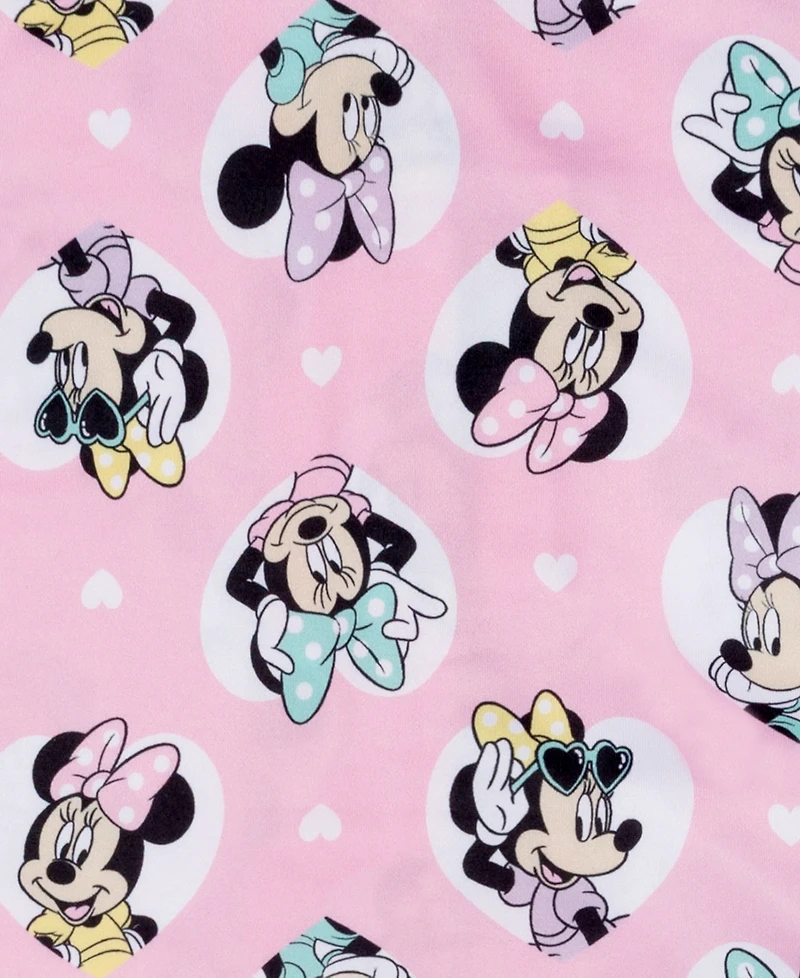 Minnie Mouse Girls' 2T-4T Notch Collar Top and Shorts, 2-Piece Set